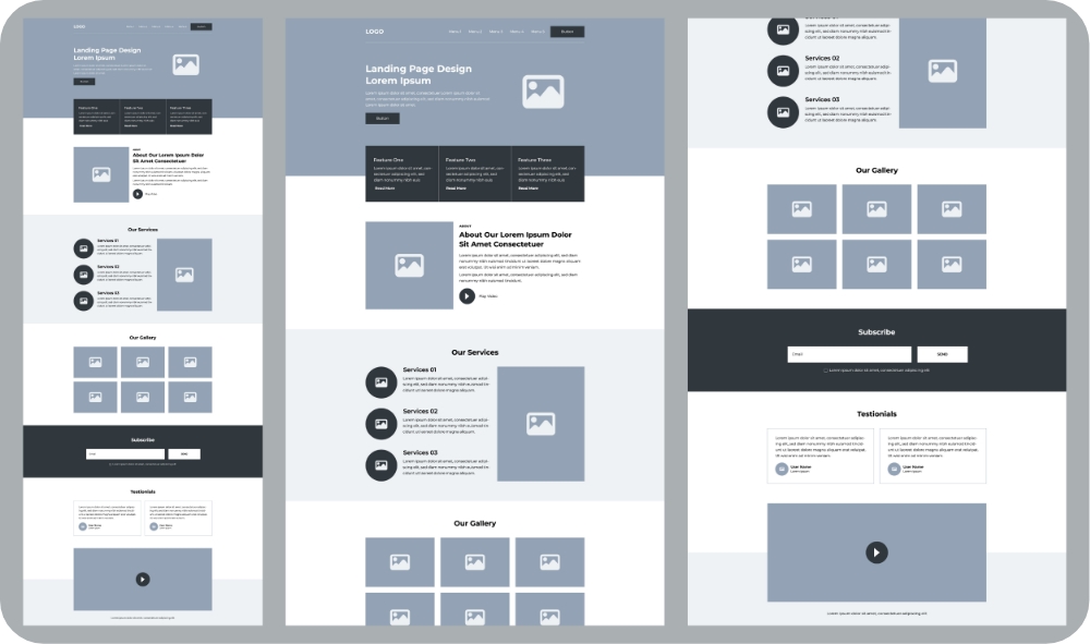 web design wireframes